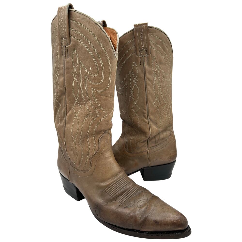 VTG Dan Post Cowboy Boots Pointed Toe US Size Women’s size 11 tan leather